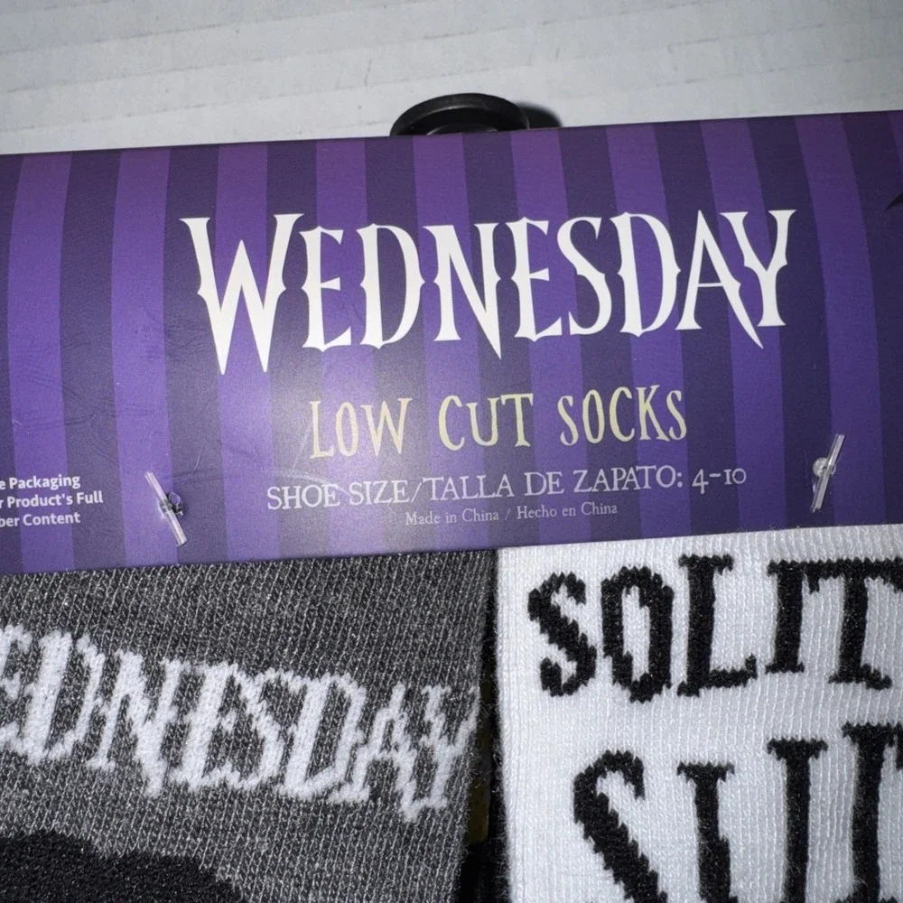 Wednesday Adams Socks Size 4-10 Low Cut Socks 10 Pairs New